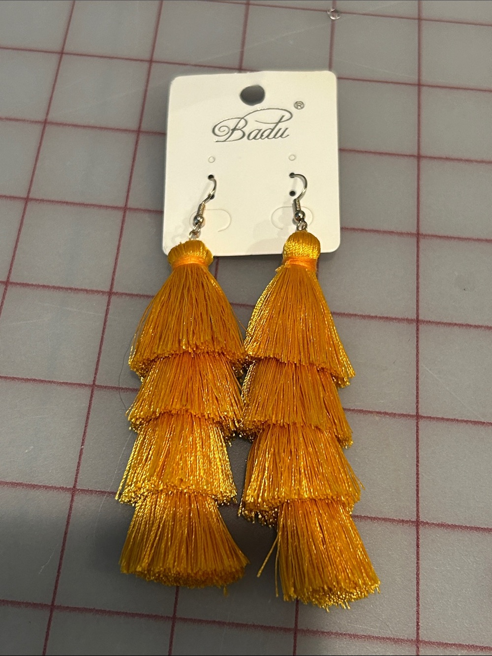Women's Orange Tiered Tassel Earrings